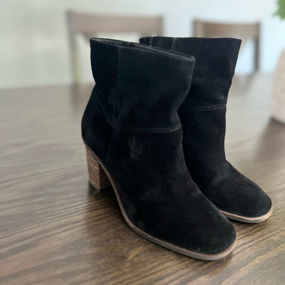 Lucky Brand Black Suede Ankle Boots